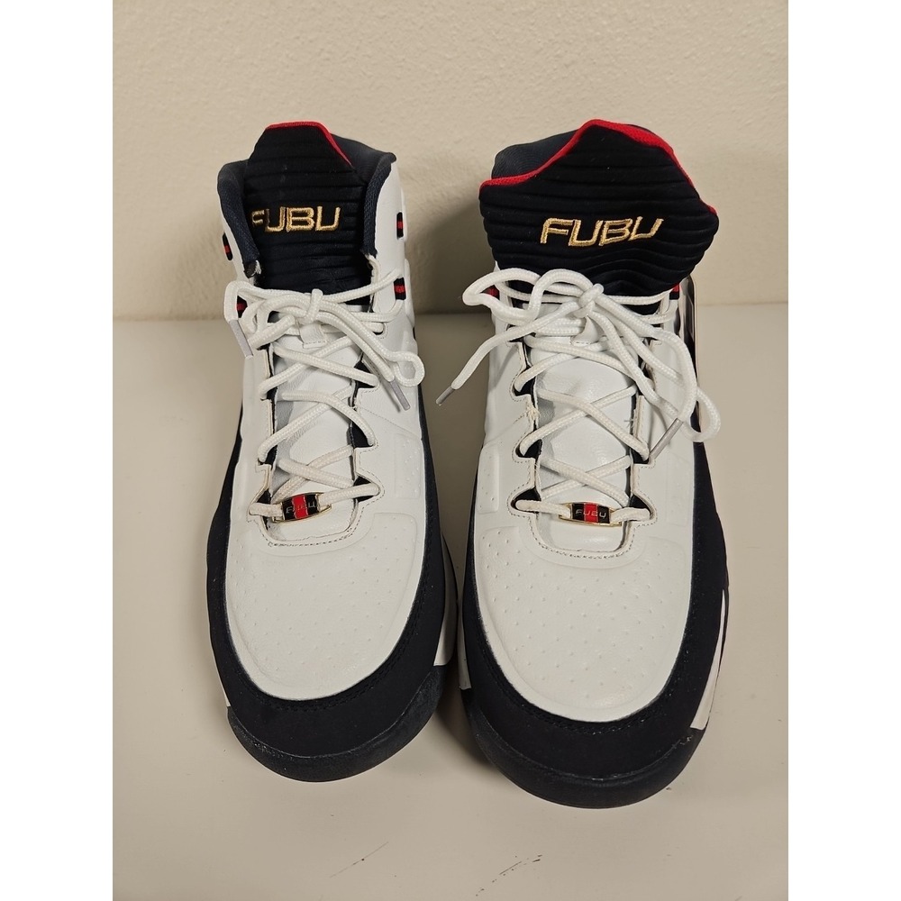 FUBU White Black Men's Basketball Shoes Sneakers High Top Lace-up Size 13